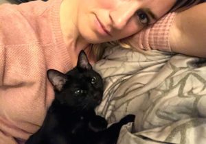 Cecily adopted black cat Camille Labchuk